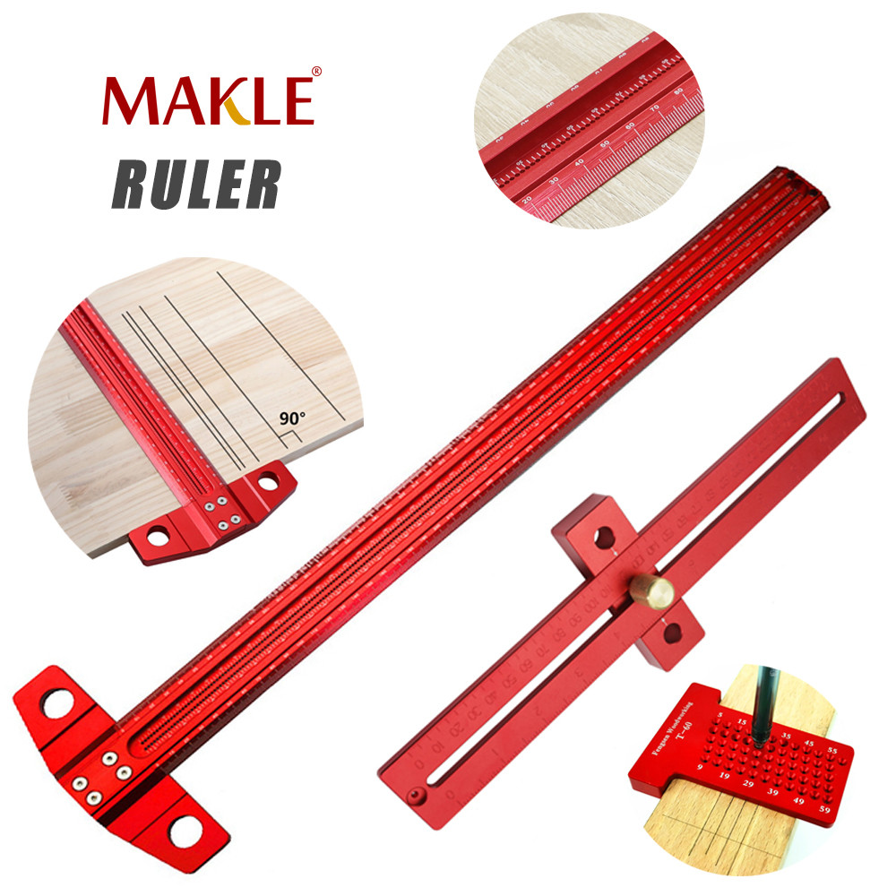 Jual MAKLE 60/300/400/500/600 Woodworking Line Scriber T-type Ruler ...