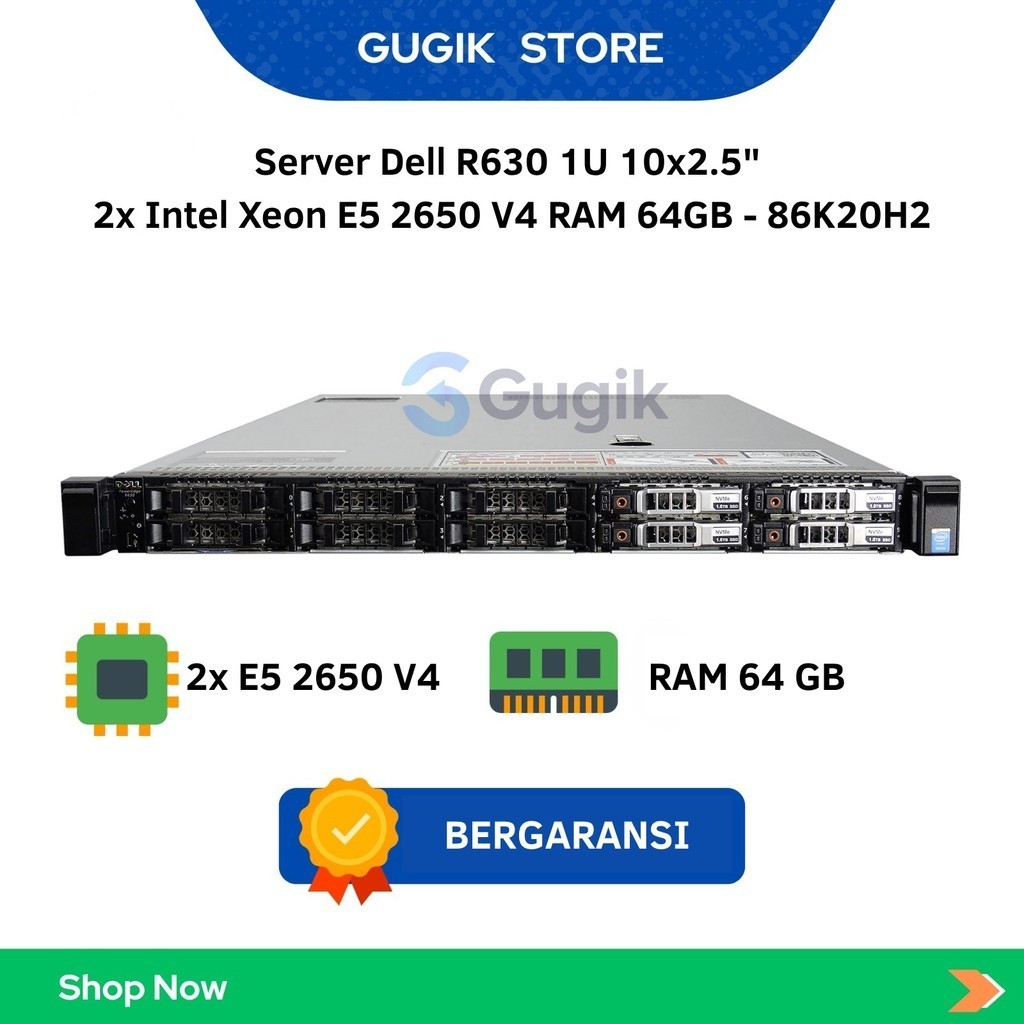 Dell PowerEdge R430 8SFF 2x Xeon E5-2650 V4 32GB RAM