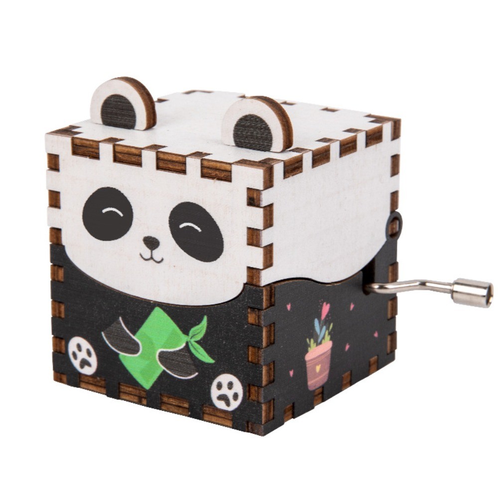 Jual 3D Wooden Music Box Puzzle Structure Color Print Hand Crank ...