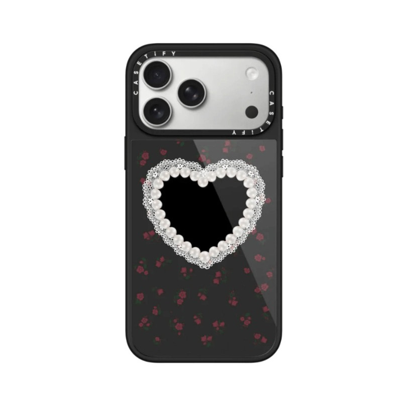 iPhoneアクセサリー CASE TIFY black hearts Jual CASETiFY Gothic Pearly Heart Case For Iphone 17 17Pro