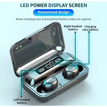 F9 5C TWS Bluetooth Headset Earphone Nirkabel LED Display Powerbank Case Touch Control