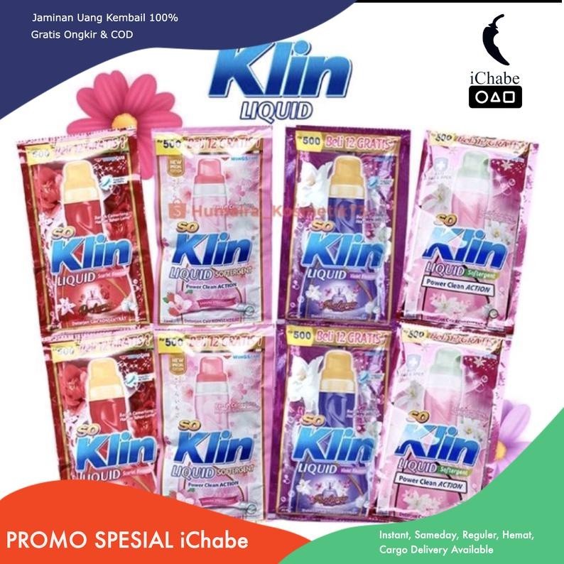 Jual [iChabe20] SOKLIN Liquid Cair Sachet Detergen Cair / So Klin ...
