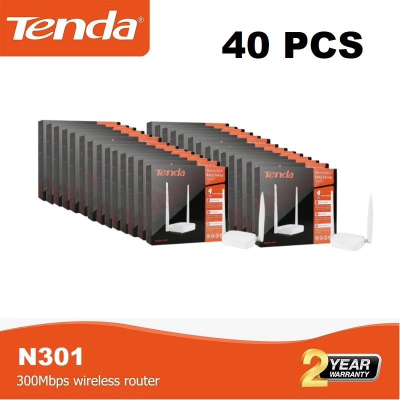 Jual Tenda N301 Router Wireless WiFi 2 Antena Per Dus 1 Kotak 40 Pcs M ...