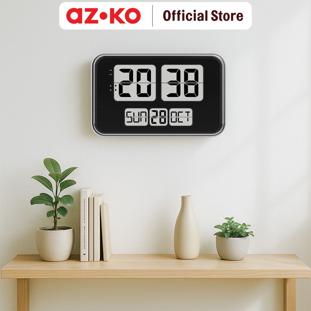 Jual AZKO Forhom Jam Dinding Led Digital Flip - Putih Wall Clock Jam ...