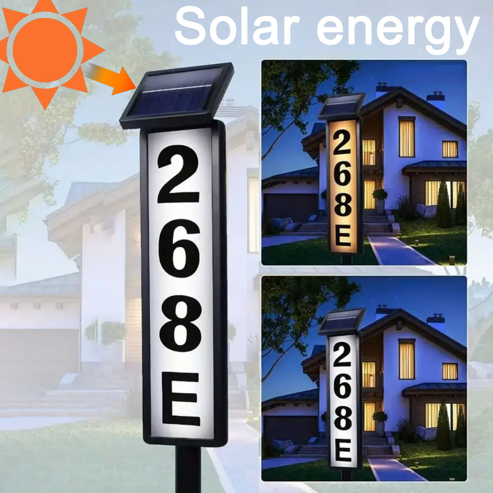 Jual Outdoors Lighting House Number Light, Solar Address Sign Light ...