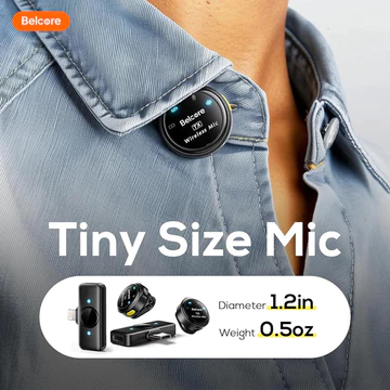 D80 Magnetic Wireless Clip On Microphone Dual Lavalier HP Plug Play Lapel Mic With Charging