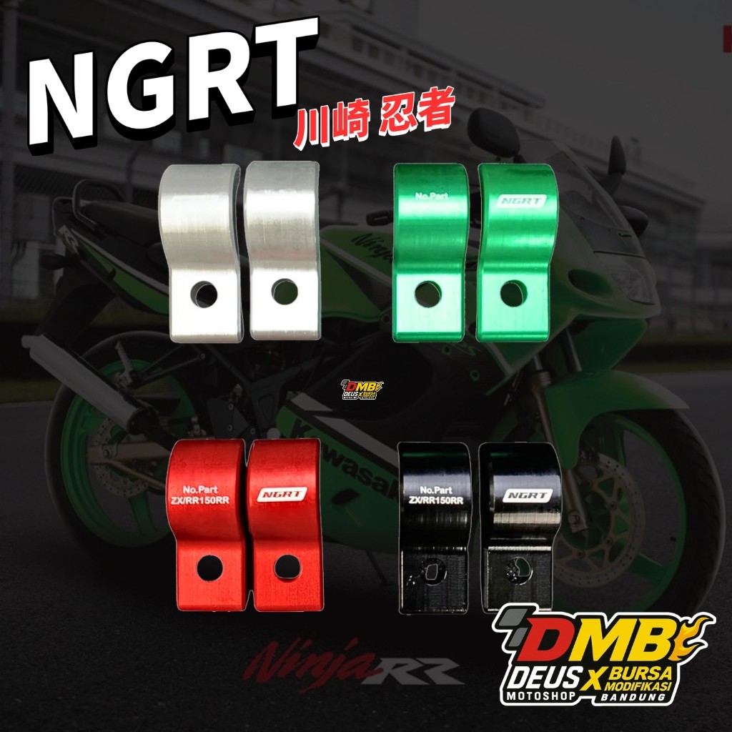 Jual NGRT Bracket Selang Rem Belakang Ninja RR by NGRT / Breket Kabel ...