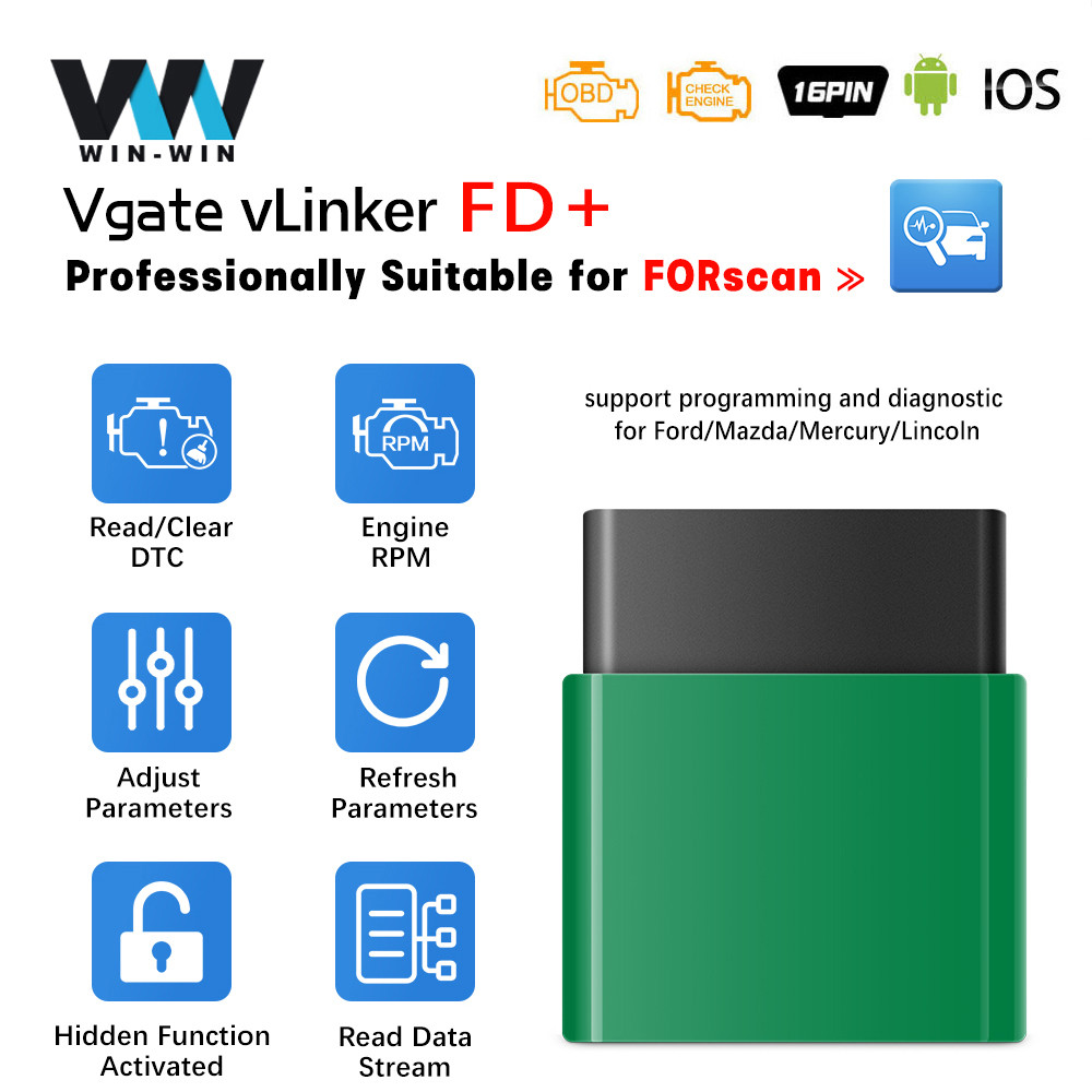 Jual Vgate vLinker FD+ ELM327 V2.2 Forscan for ford Mazda OBI Scanner ...