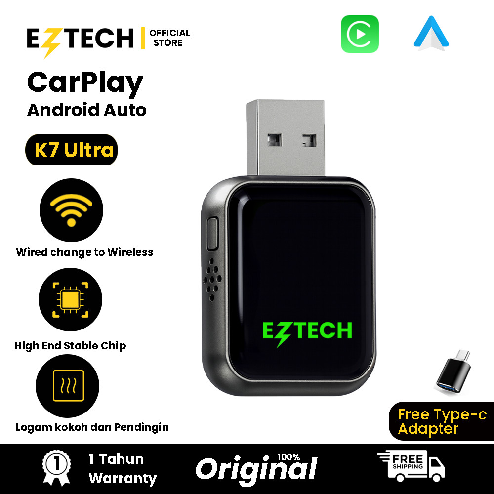 Jual EZTECH New K7 Ultra Innovation Portable Wireless Apple Carplay ...