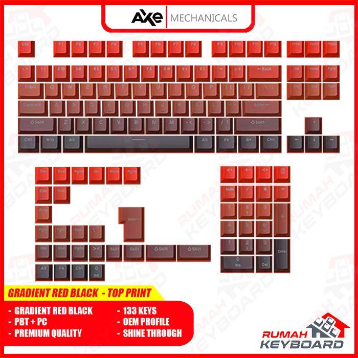 Jual KEYCAP - KEYCAPS - OEM - GRADIENT BLACK RED - TOP PRINT - PBT PC ...