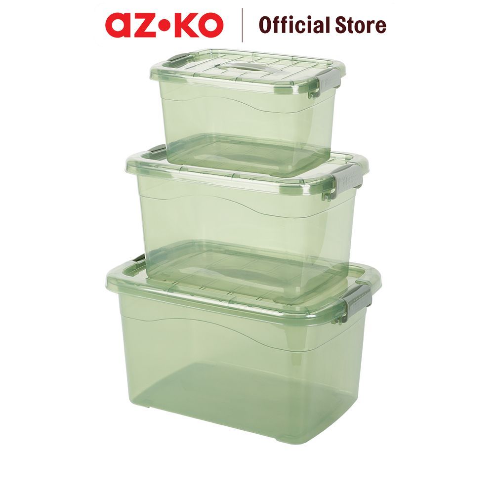 Jual AZKO Stora Set 3 Pcs Kotak Penyimpanan Dengan Tutup Container Box ...