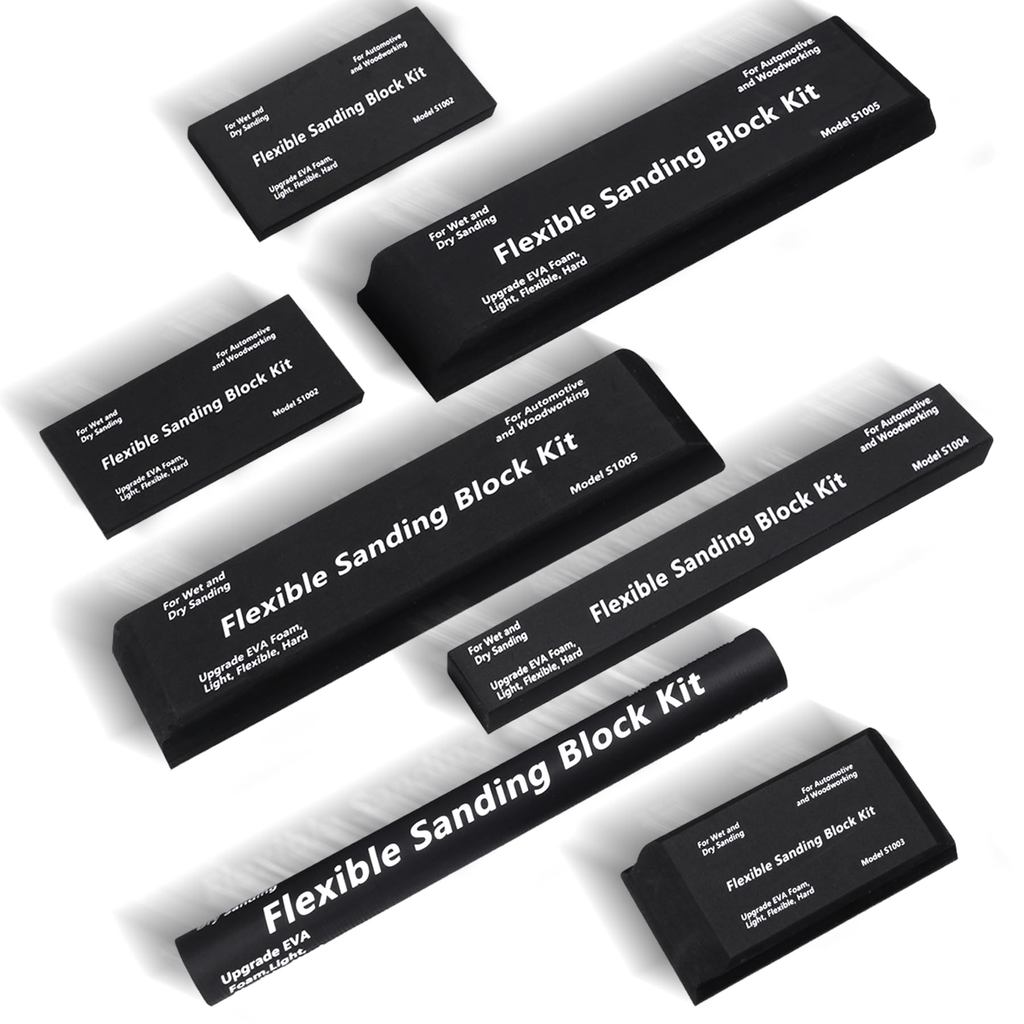 Jual 7PCS Sanding Block Kit Flexible EVA Foam Wet or Dry Autobody Hand ...
