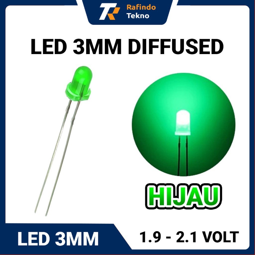 Jual LED 3mm Diffused | Lampu LED Dioda - Warna Hijau | Shopee Indonesia