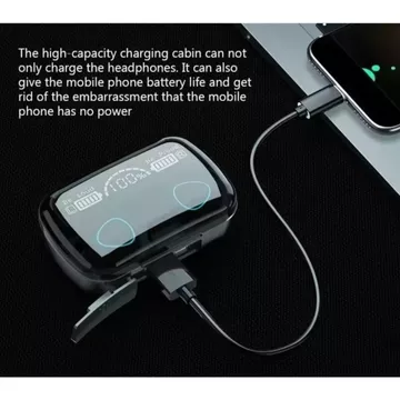M10 TWS Bluetooth Headset Earphone Nirkabel Digital Display Touch Control Stereo Bass