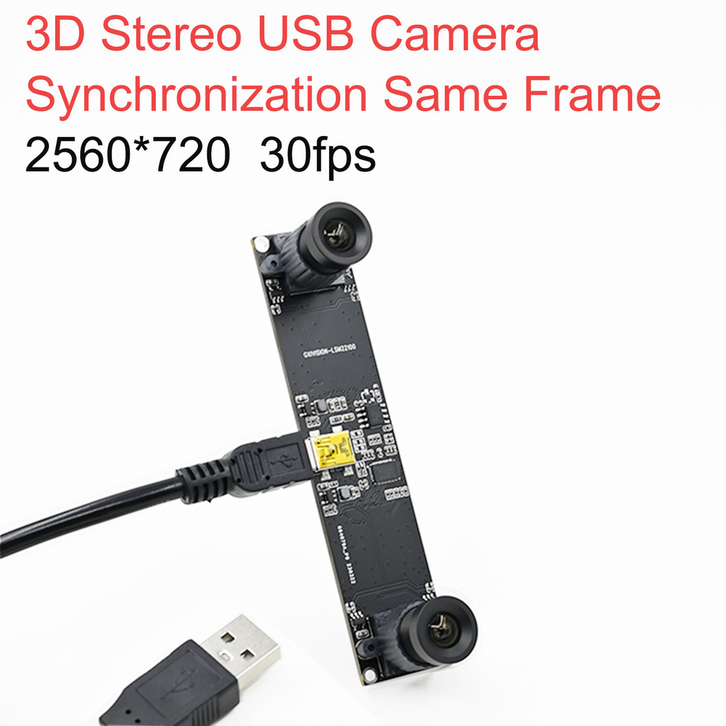 Jual USB Camera Module Dual Lens 720P,Synronization Same Frame,2560x720 ...
