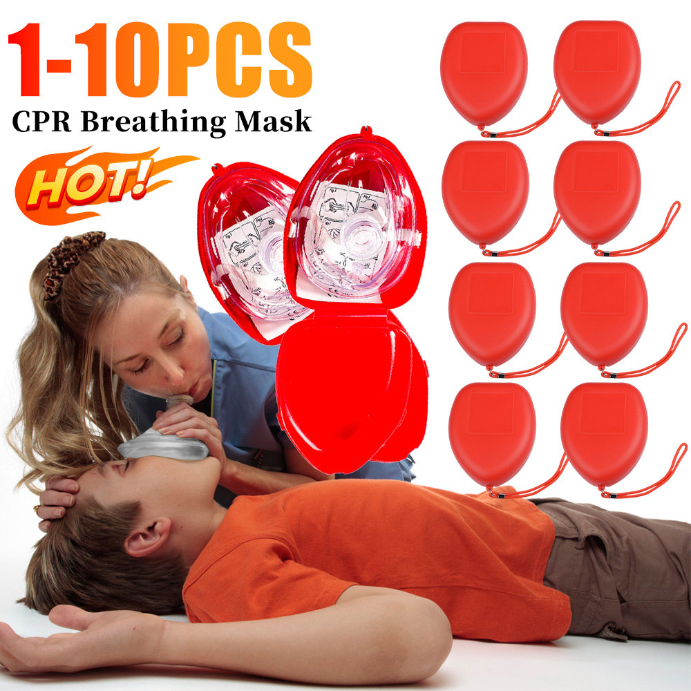 Jual 1-10PCS First Aid CPR Breathing Mask Artificial Respiration Mouth ...