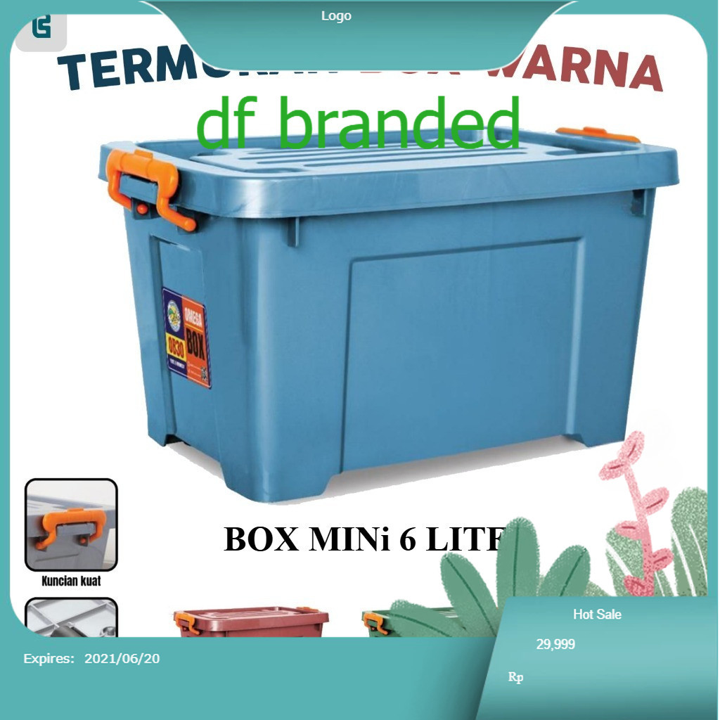 Jual DF Container Box Plastik Warna Murah 6 Liter Omega Box Penyimpanan ...