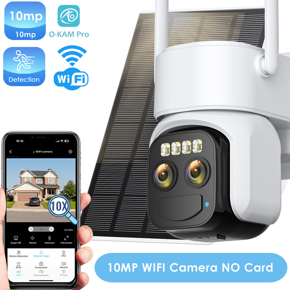 Jual 10MP Outdoors Solar Camera 5K PTZ IP 5G Wifi Camera Built in ...