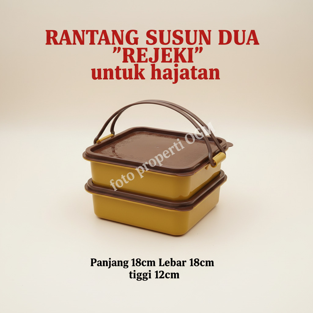 Jual Rantang Susun 2 Kotak Kotak REJEKI / Rantang Kotak Hajatan ...