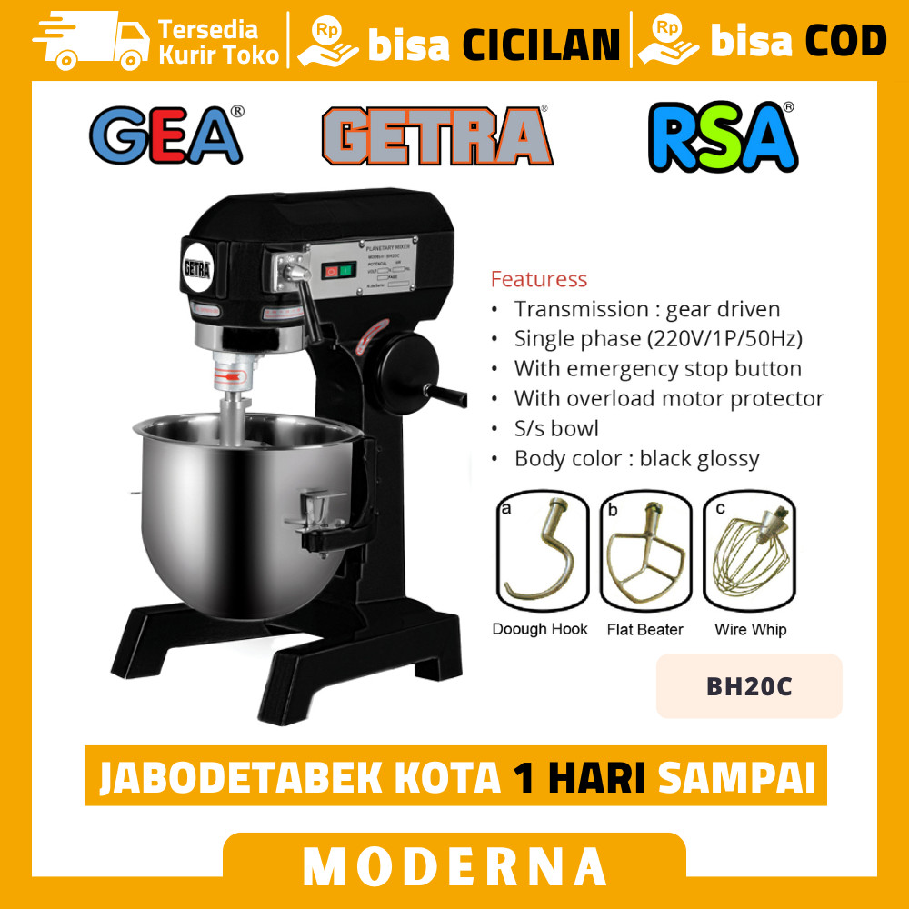 Jual Mixer Getra BH20C Planetary Mixer Roti Kapasitas 20 Liter | Shopee ...