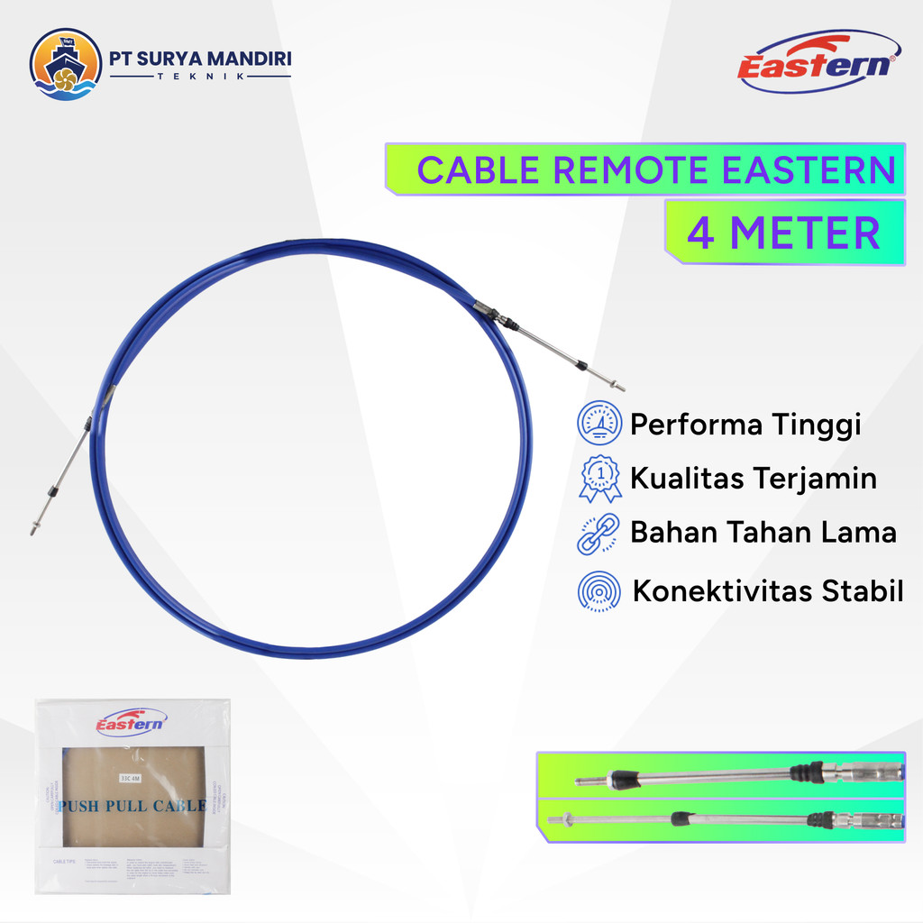 Jual CABLE REMOTE 4 METER EASTERN BIRU ( KABEL REMOT GAS KAPAL ...