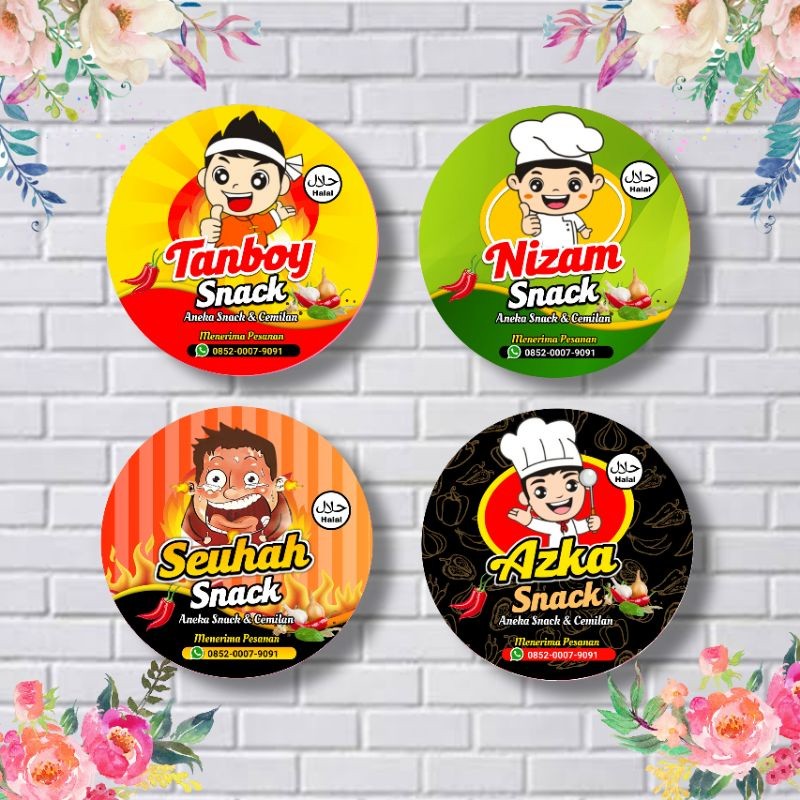 Jual ( isi 100 pcs ) Stiker Label Snack Stiker Label Kemasan Stiker ...