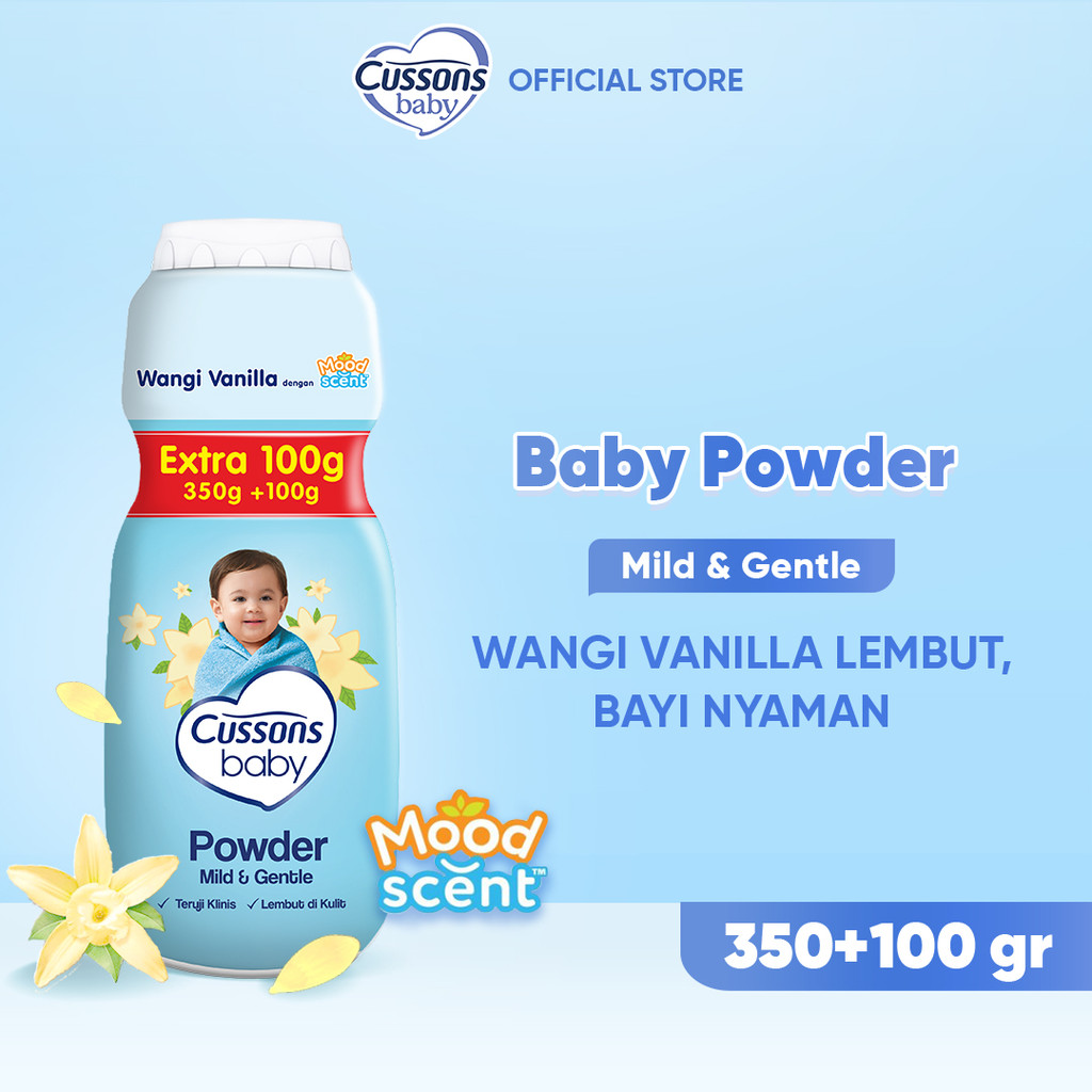 Jual Cussons Baby Powder Mild & Gentle Extra Fill - Bedak Bayi 350 gr ...