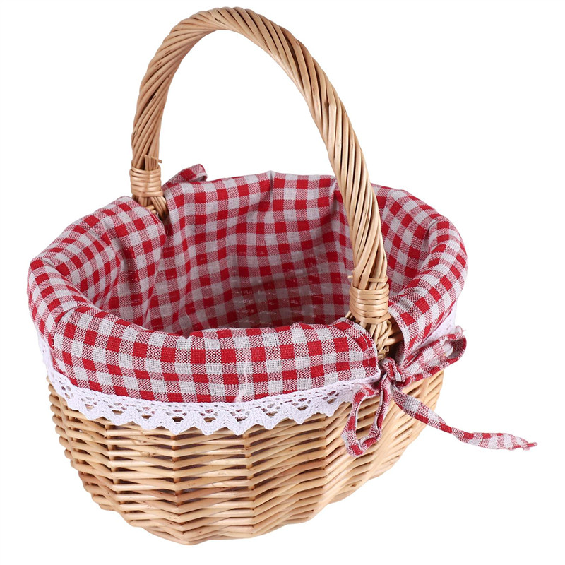 Jual AEA9Wicker Basket Gift Baskets Empty Oval Willow Woven Picnic ...