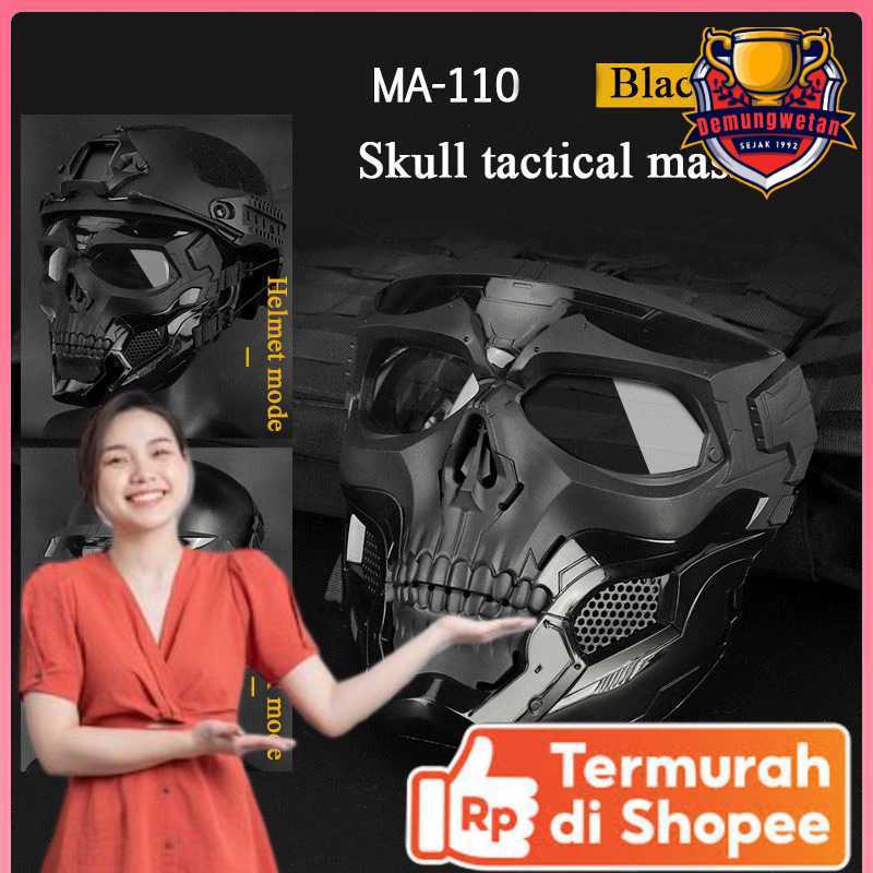 Jual WOSPORT Masker Motor Topeng Airsoft Gun Full Face Tactical Mask PC ...