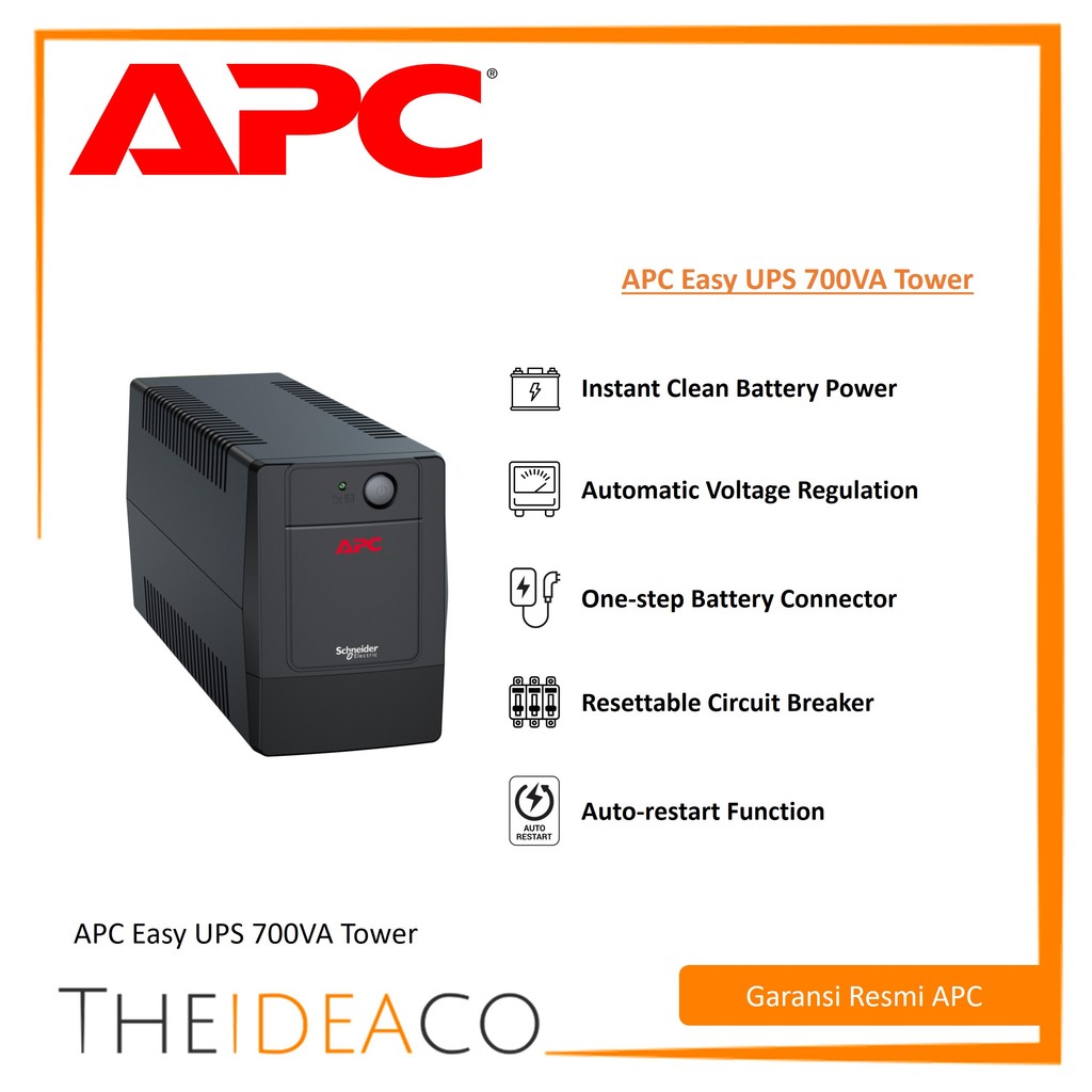 Jual APC Easy UPS 700VA Tower 230V 2 SCHUKO Outlets AVR (BVG700I-GR ...