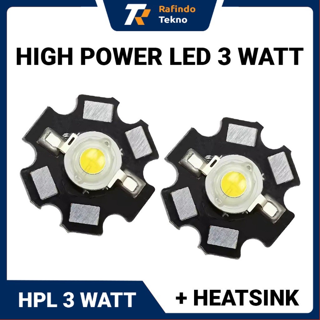 Jual HPL 3 Watt | High Power LED 3 Watt Include Heatsink Bintang ...