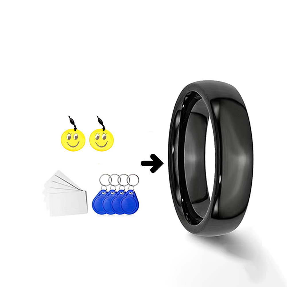 CUID Smart Ring for 13.56mHz Rewritable Replicable Mifare 1K S50 and FM1108 Card Full Ceramic Bezel (Black, US#11