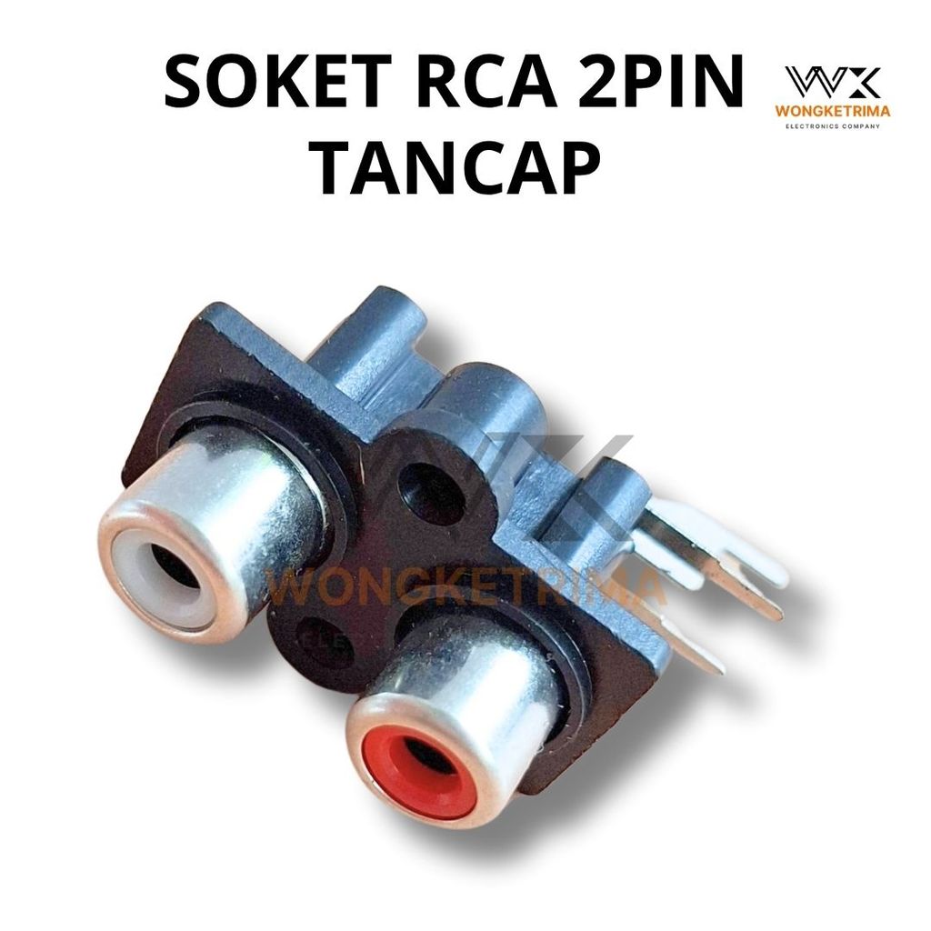 Jual Socket RCA 2 Pin Female Hitam Tancap PCB | Shopee Indonesia