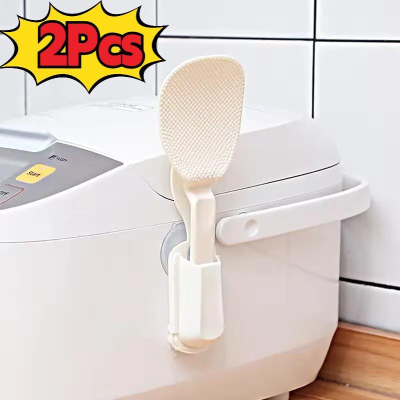 Jual 1/2Pcs Rak Penyimpanan Sendok Nasi Rak Sendok Nasi Ergonomis Rak ...