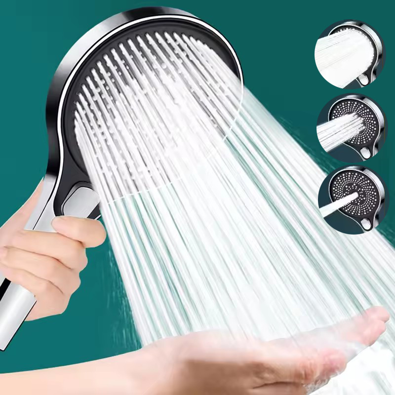 Jual 13CM Big Panel High Pressure Shower Head 3 Modes Adjustable Large ...