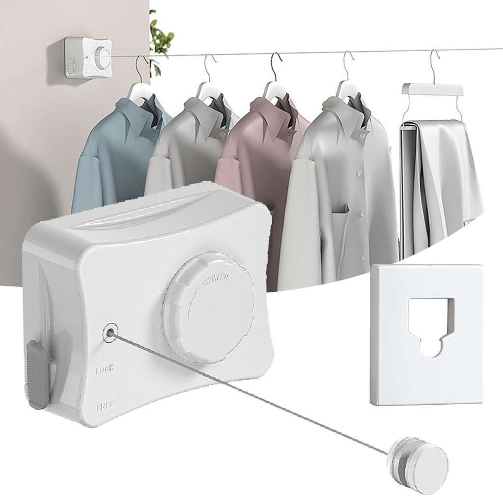 Jual Retractable Clothes Line Dryer Home Laundry Hanger Punchfree 20kg ...