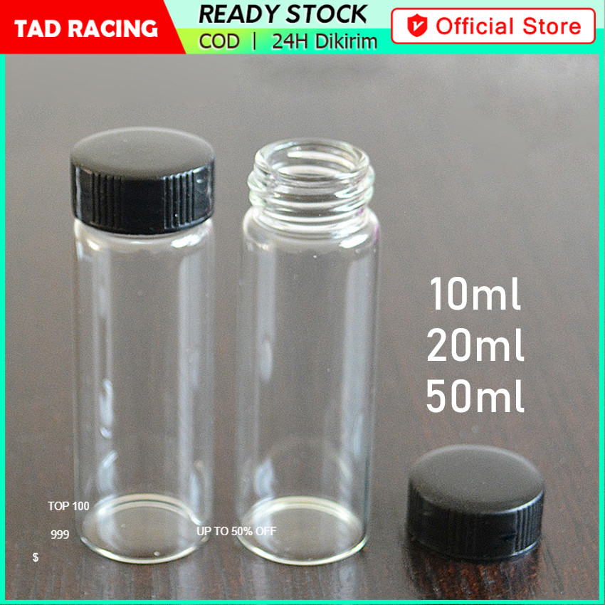 Jual 5Pcs Botol Kaca Vial Tutup Ulir 10ml 20ml 50ml Botol Kaca Screw ...
