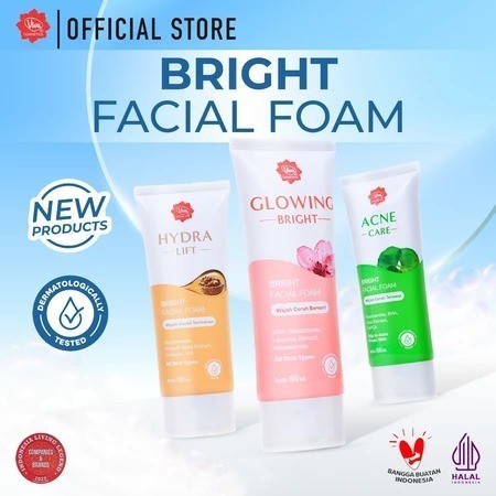 Jual Viva BRIGHT Facial Foam with Niacinamide, AHA BHA Glutathione ...
