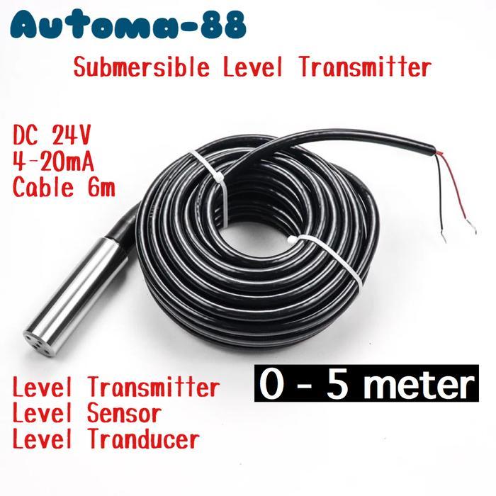 Jual Liquid Level Transmitter DC 24V 4-20mA Water Level Sensor Air ...