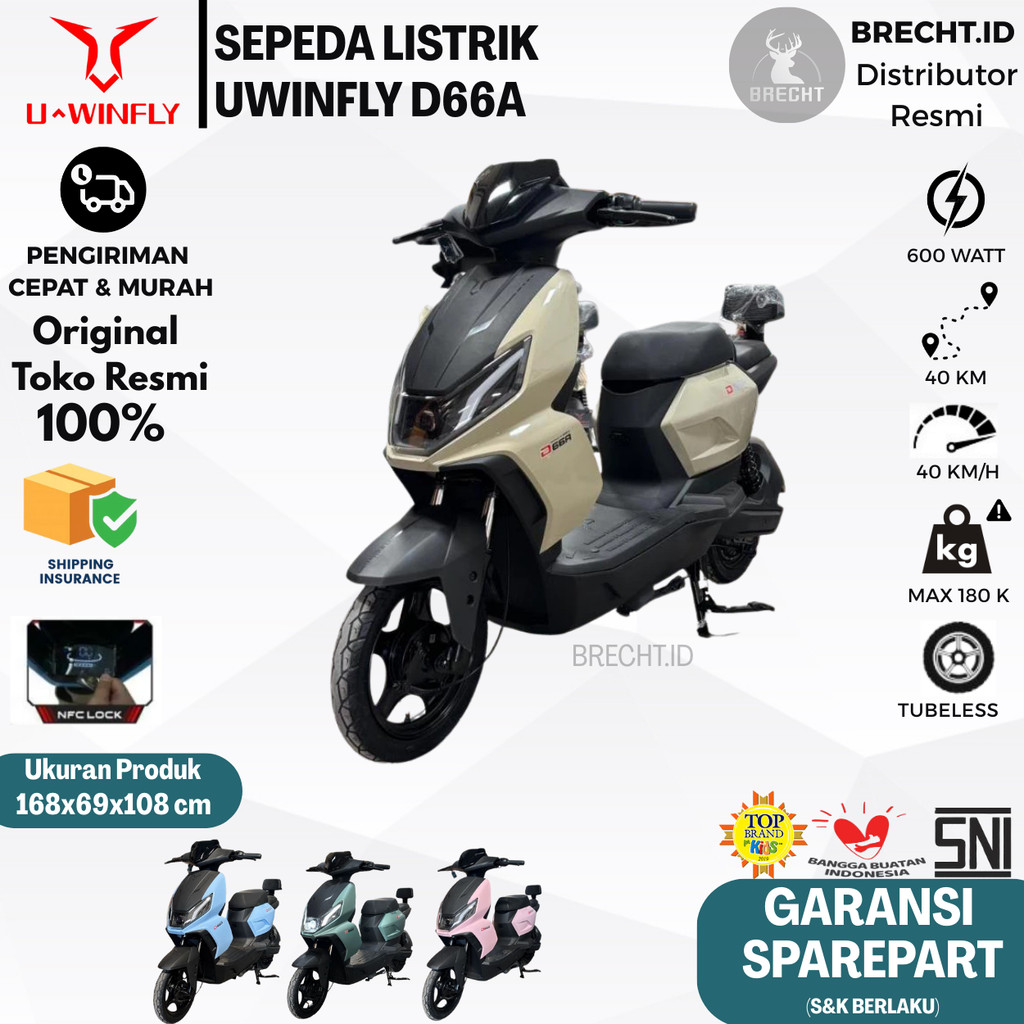 ( BARANG READY ) Sepeda Listrik UWINFLY D66A 600 Watt D 66A / EXOTIC X665 Anti Air NFC Electric E BIKE