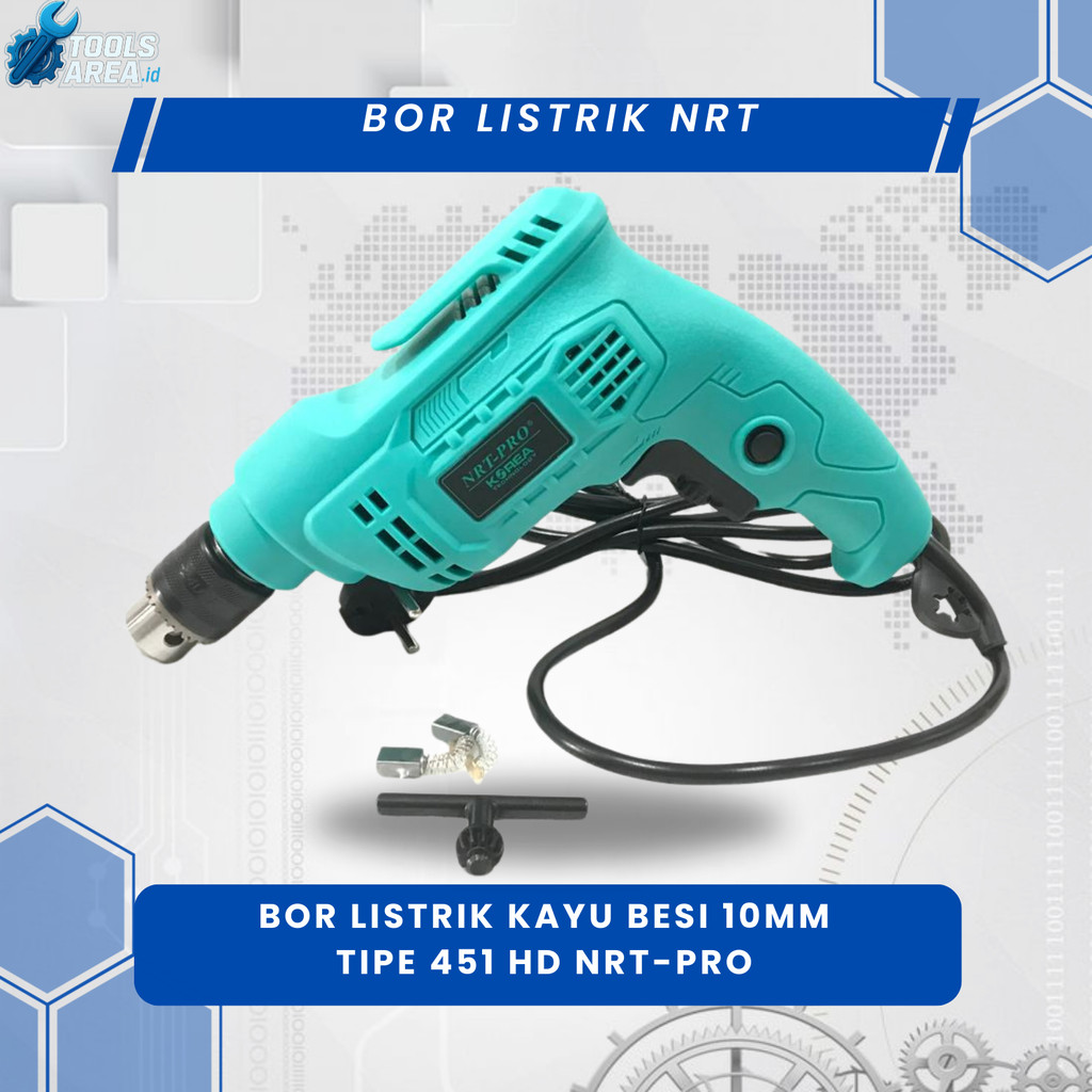 Jual BOR LISTRIK / BOR KAYU BESI 10MM BOLAK BALIK VARIABEL SPEED 451 HD ...