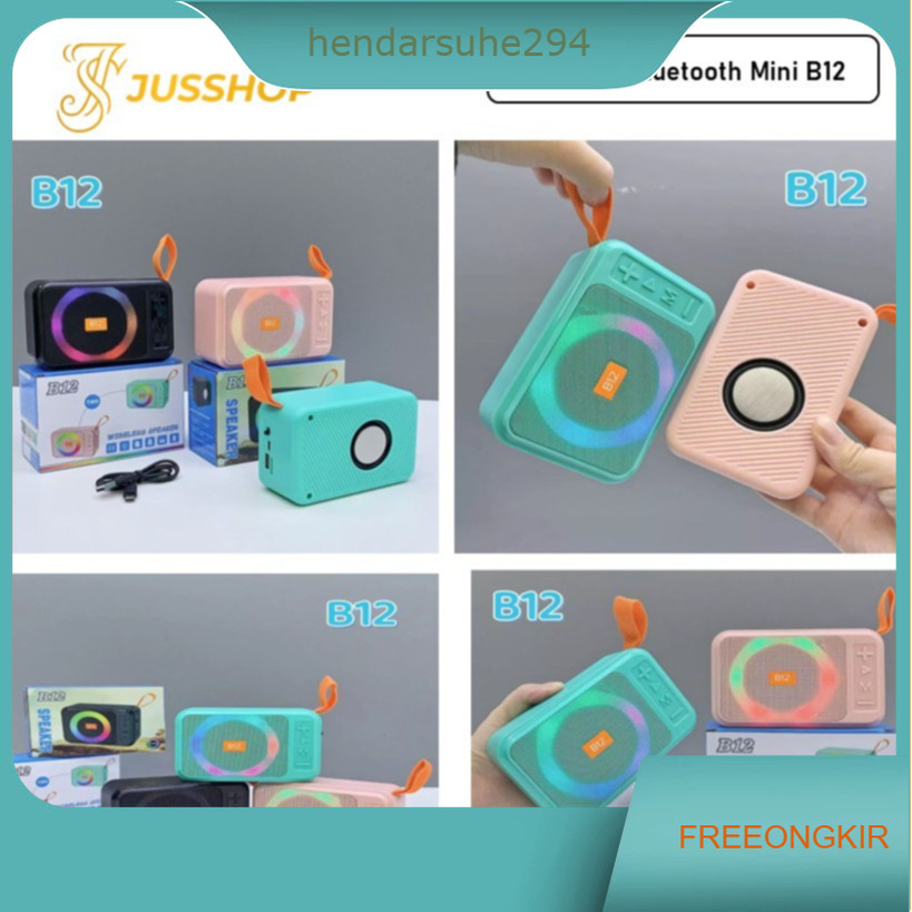 Jual Speaker Bluetooth Mini B12 RGB LED Wireless Speaker TWS Mini RGB ...