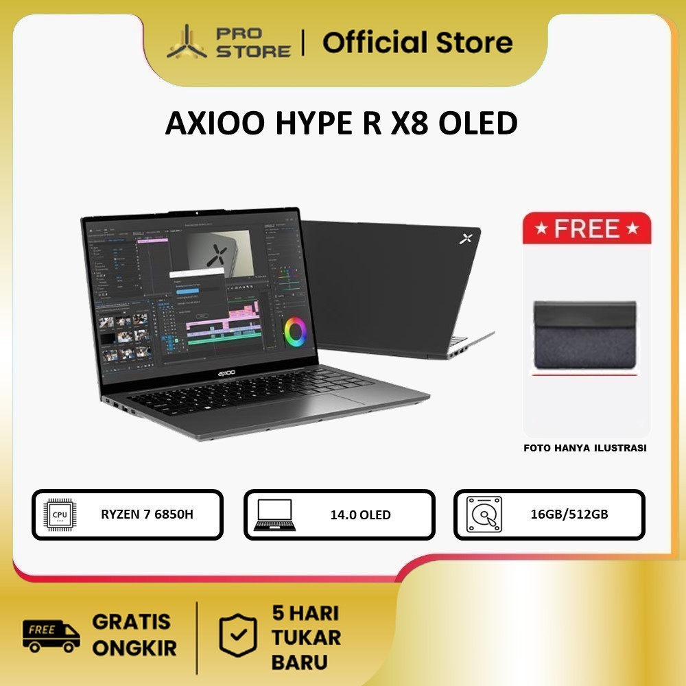 Jual AXIOO HYPE 7 R AMD X8 OLED RYZEN 7 6850H 16GB 512GB W11 14.0FHD ...