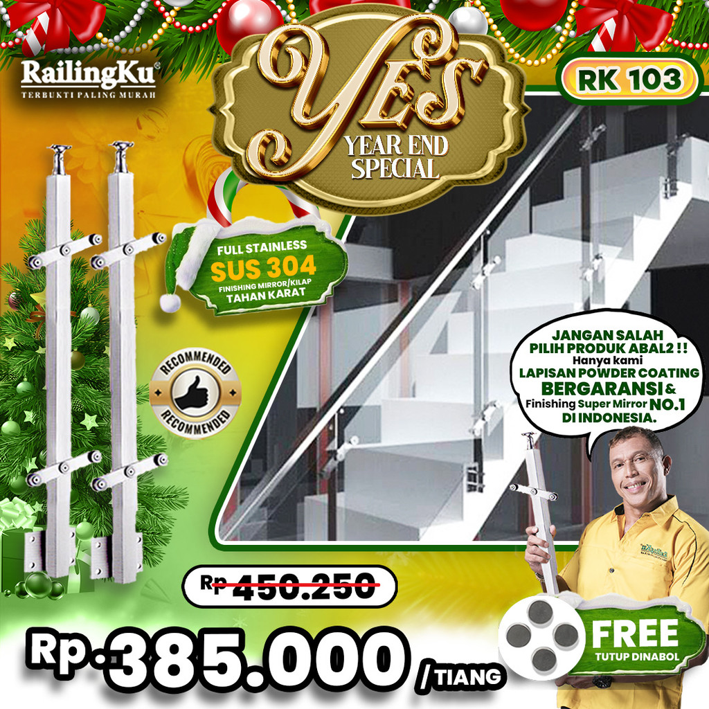 Jual Railing Tangga Stainless Hollow Tiang Railingku [YES!] RK 103 ...