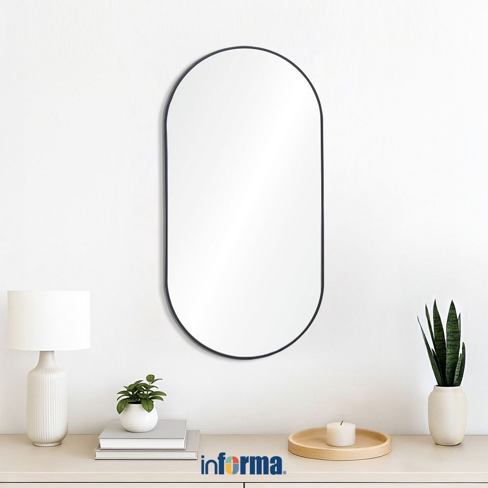 Jual Informa 50X100 cm Cermin Dinding Dekorasi Oval U58 - Hitam Wall ...