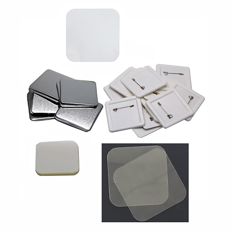 Jual Square Y Blank Pin Button Badge Material 50x50mm Refrigerator ...