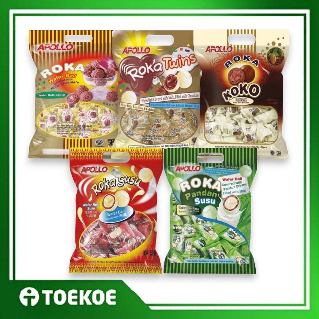 Jual TOEKOE Apollo Roka Wafer Ball Pack 300gr [Isi 50pcs] Rasa Cokelat ...