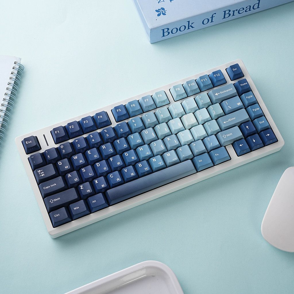 Jual Ocean Heart Keycaps Dye-Sub PBT Side light erry Profile Spanish ...