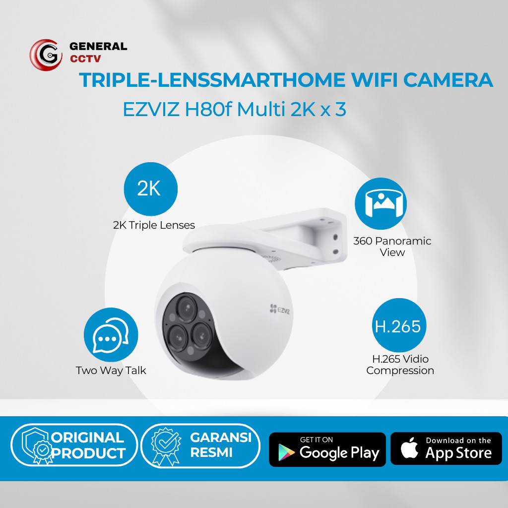 Jual EZVIZ H80f 4MP Multi 2K x 3 Triple-Lens 12x Zoom Smart CCTV Wi-Fi ...