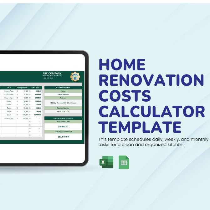 Jual Home Renovation Costs Calculator Template Excel GSheet - Template ...